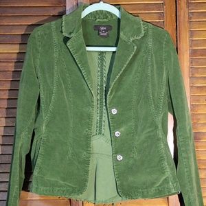 Luii Corduroy Jacket/Blazer Green Unfinished Edges